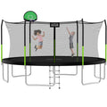 14FT Outdoor Trampoline with Basketball Hoop, Safety Enclosure Net and Ladder U688