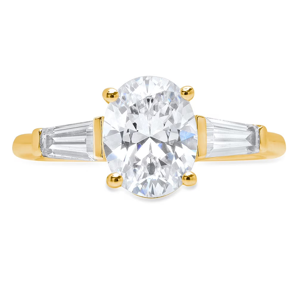 14K Yellow Gold Three-Stone Diamond Engagement Ring G397