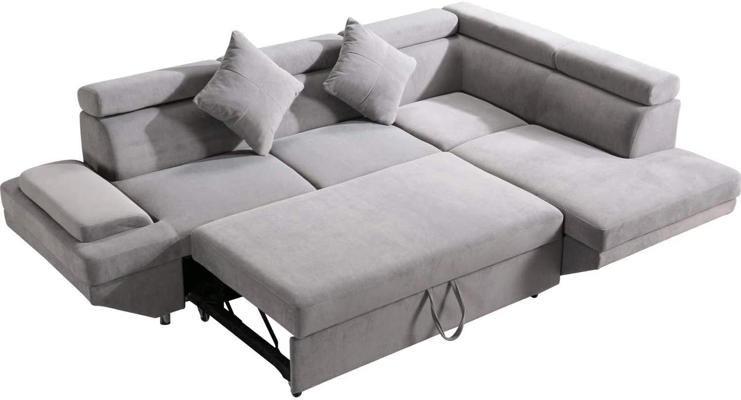 Modern Upholstered Fabric Sectional Sofa Bed B765725