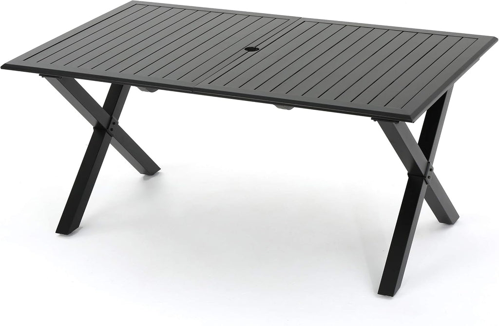 Black Cast Aluminum Rectangular Dining Table E893