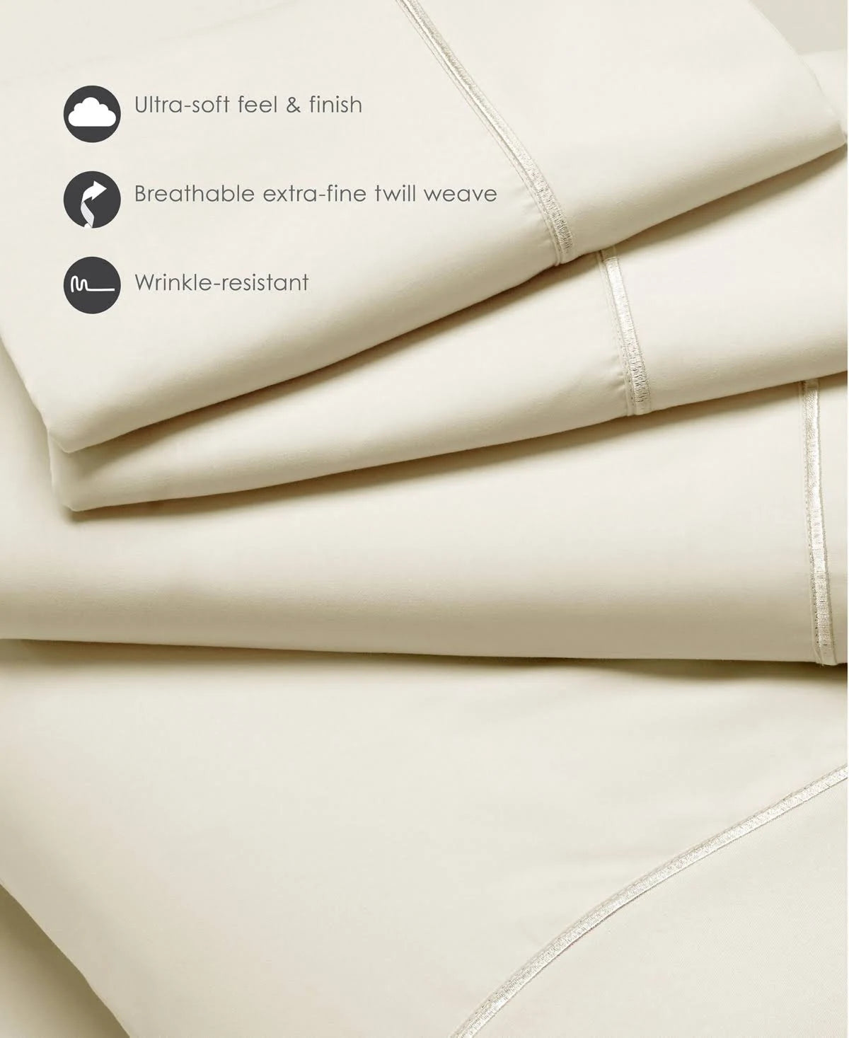 Ivory California King Microfiber Wrinkle Resistant Sheet Set M19452