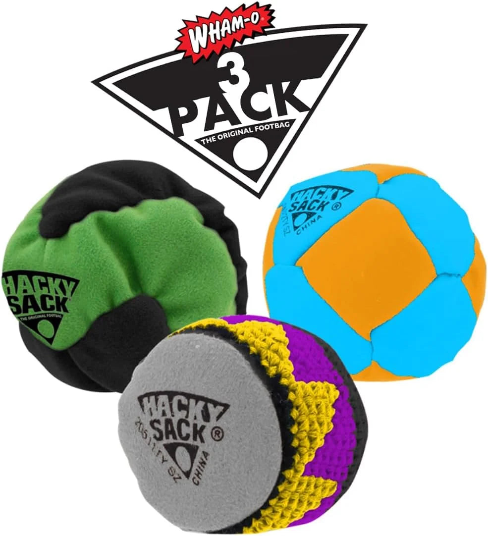3 PACK Hand Stitched 3 Panel Footbag W4078