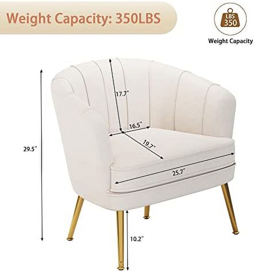 Velvet Accent Chair with Ottoman Golden Metal Legs Z659763