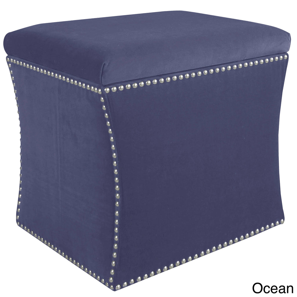 Purple Velvet Storage Ottoman L3467