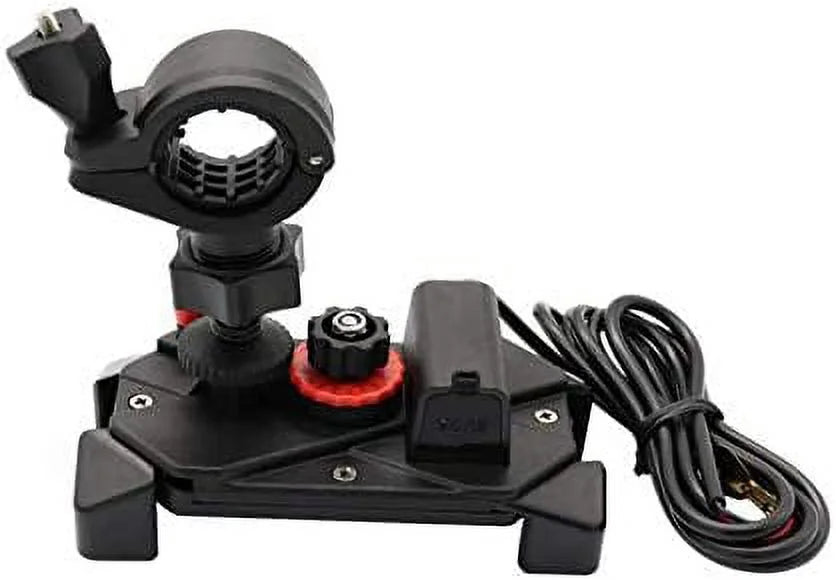 USB Charge Motorcycle Handlebar Mount Clamp Cellphone Holder Universal for 12V/24V Vehicles U19513
