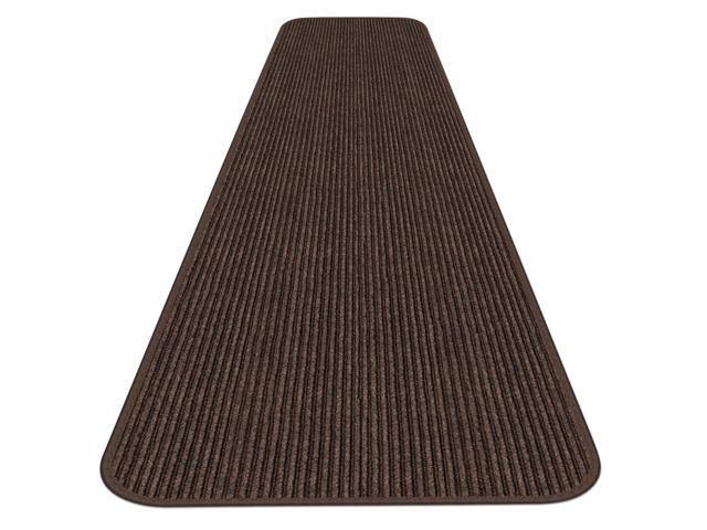 Double-Ribbed Carpet Runner with Skid-Resistant Rubber Backing - Bittersweet Brown - 4' x 50' Q233203