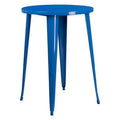 Blue Round Metal Cafe Table E90666