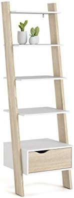 2 Piece Bookcase and Writing Desk Set in White and Oak V5050