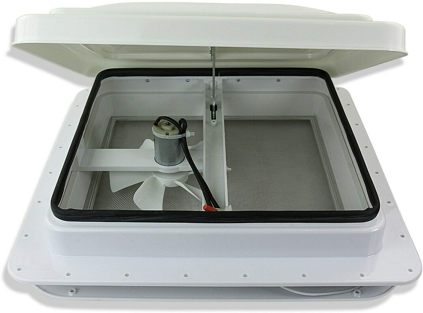 White 12V RV Roof Vent Fan with 6 Blades T628811