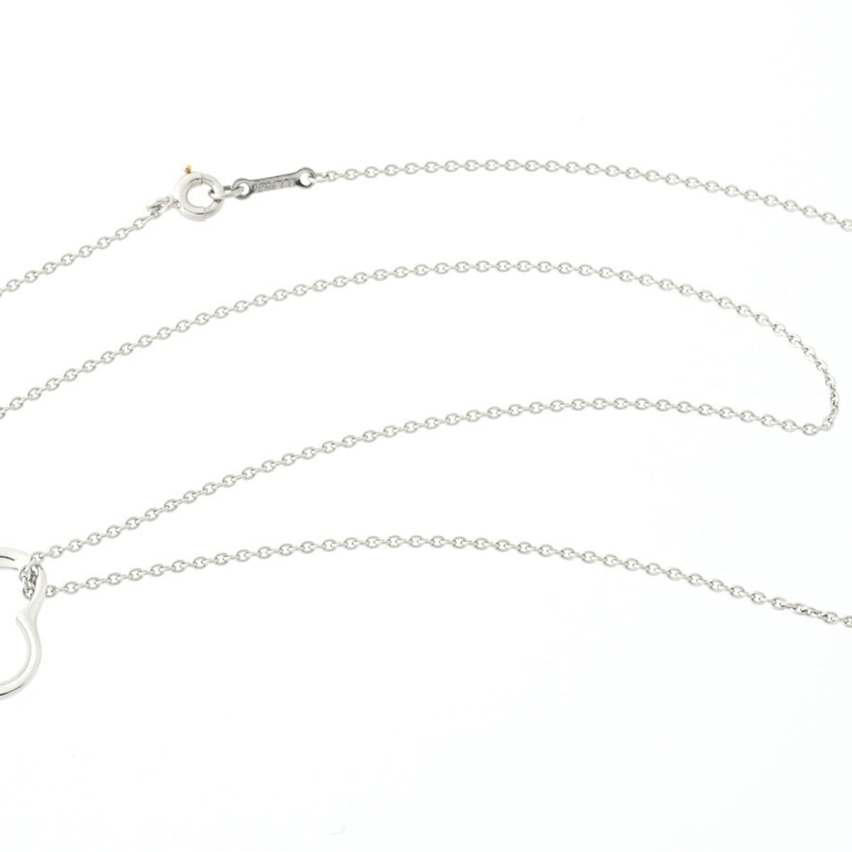 Tiffany pendant necklace open heart platinum diamond 41 cm W700