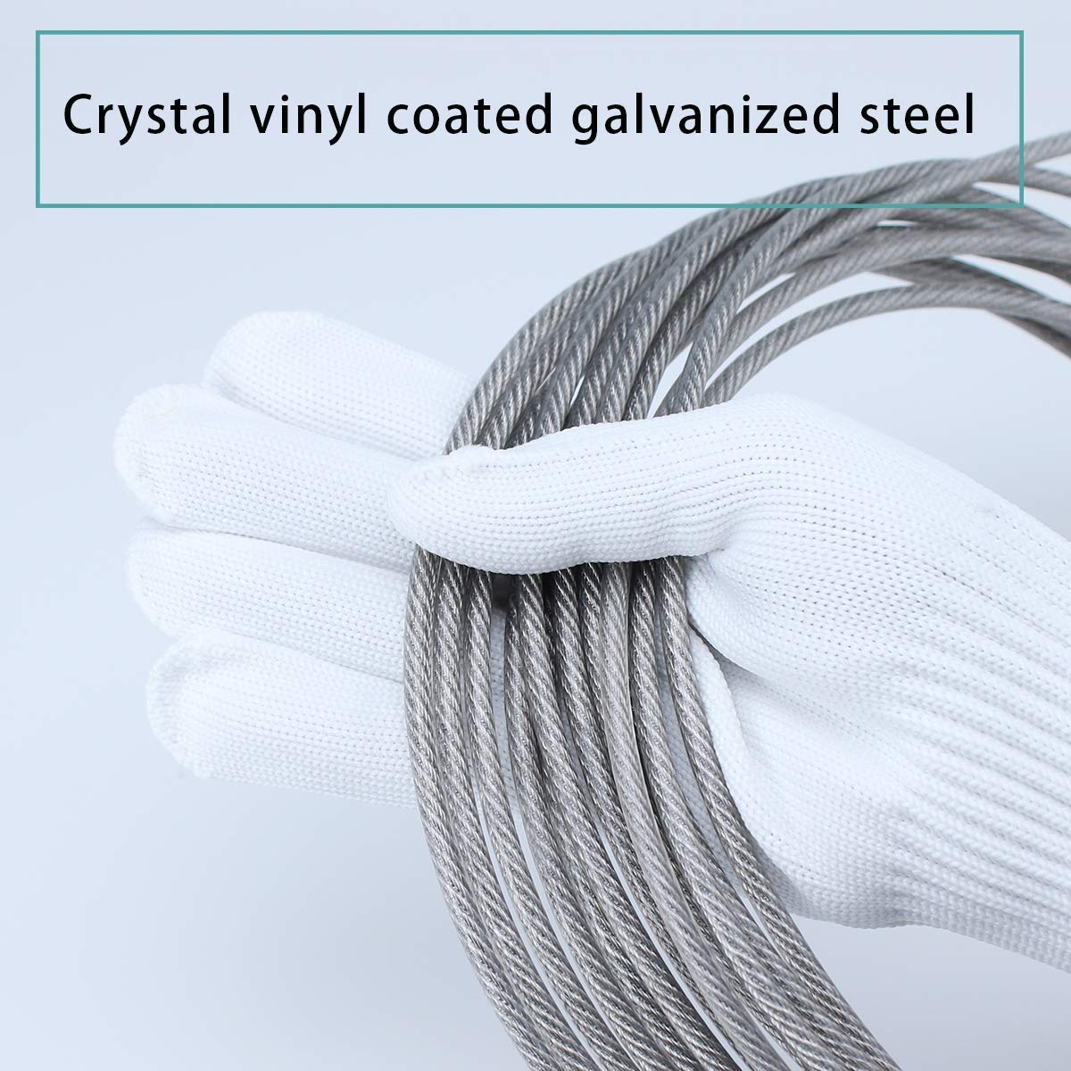 165ft Vinyl Coated Galvanized Steel Cable Rope 7x7 Strand W6910