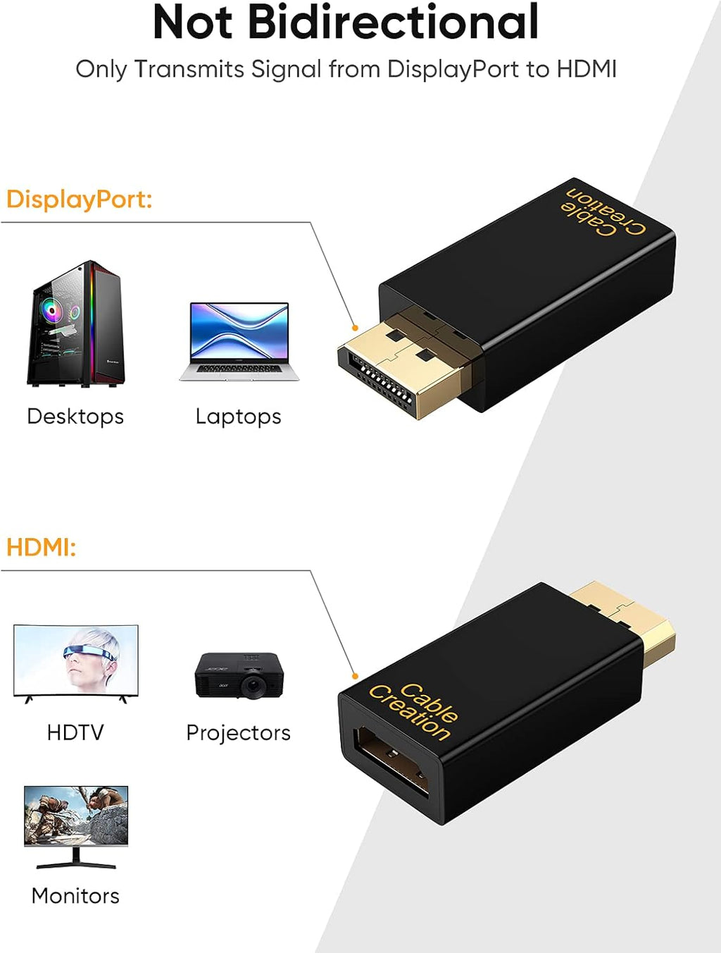 DP to HDMI Adapter 3-Pack Gold Plated Black I2699