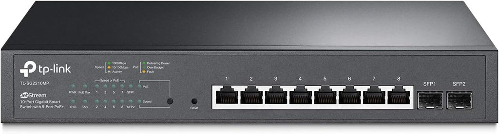 10 Port Gigabit Smart Managed PoE Switch with 8 PoE+ Ports and 2 SFP Slots U33597