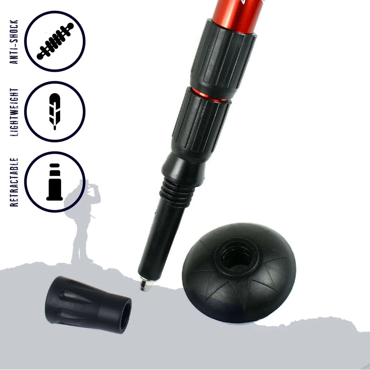 Pair of 2 Adjustable Anti-shock Trekking Poles V281837