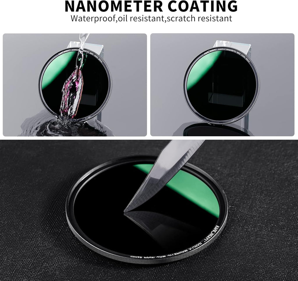 55mm Magnetic ND64 Lens Filter 6-Stop Fixed Neutral Density Filter Pack of 2 M8782
