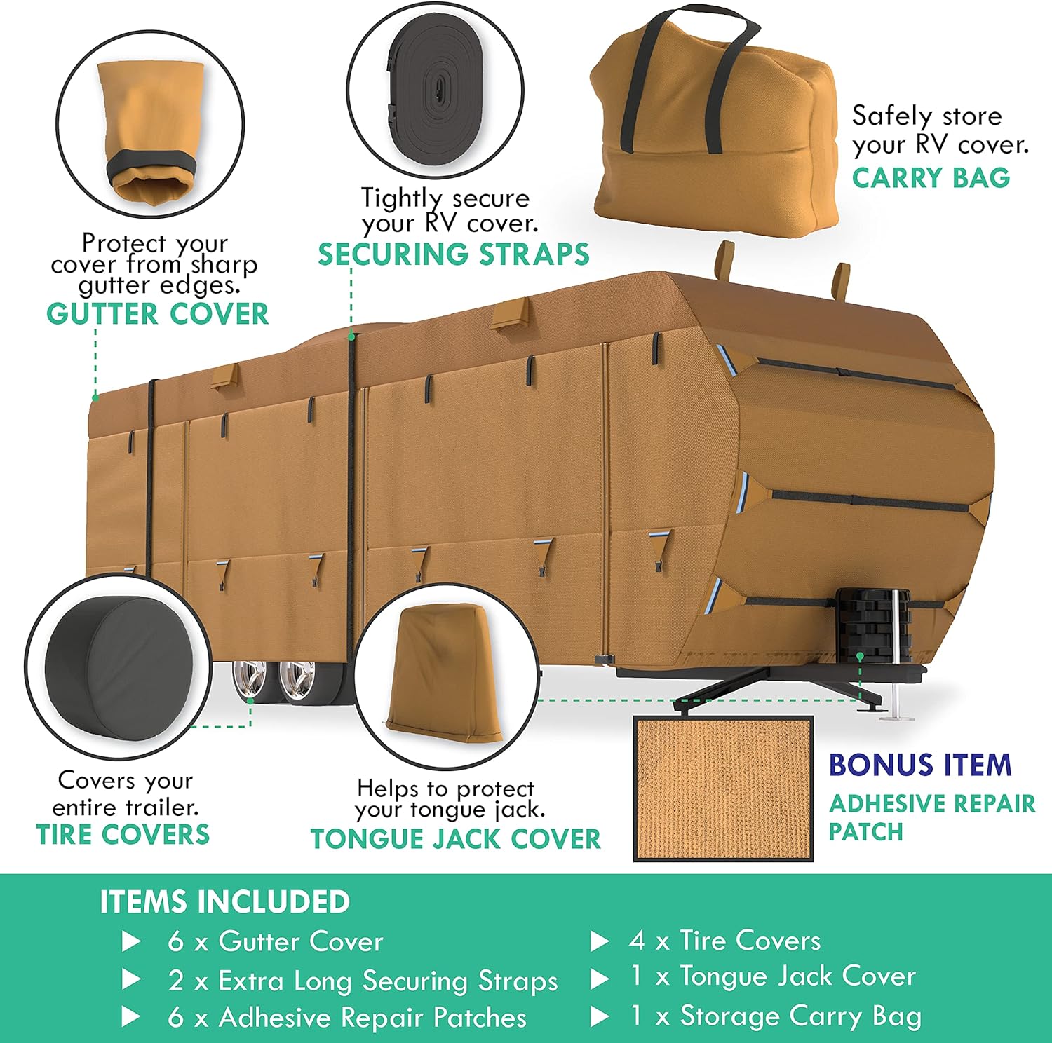 RV Trailer Covers with Storage Bag M7883