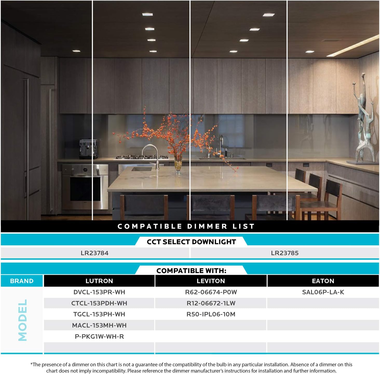 4 Inch Square Recessed LED Can Lights, 750 Lumens, Dimmable, Wet Rated, Baffle Trim, 6 Pack V37537