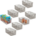 Bronze Metal Wire Food Organizer Storage Bin Basket with Handles, 8 Pack C438667