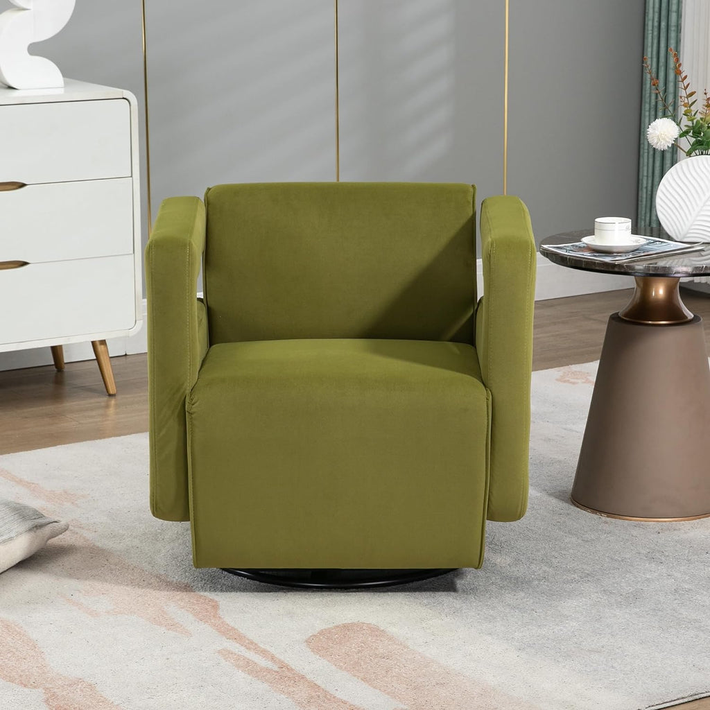 Olive Upholstered Swivel Accent Chair R32499