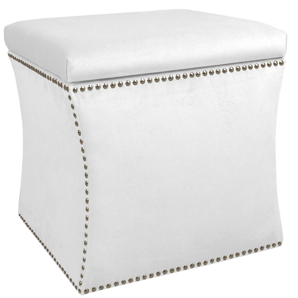 Purple Velvet Storage Ottoman L3467