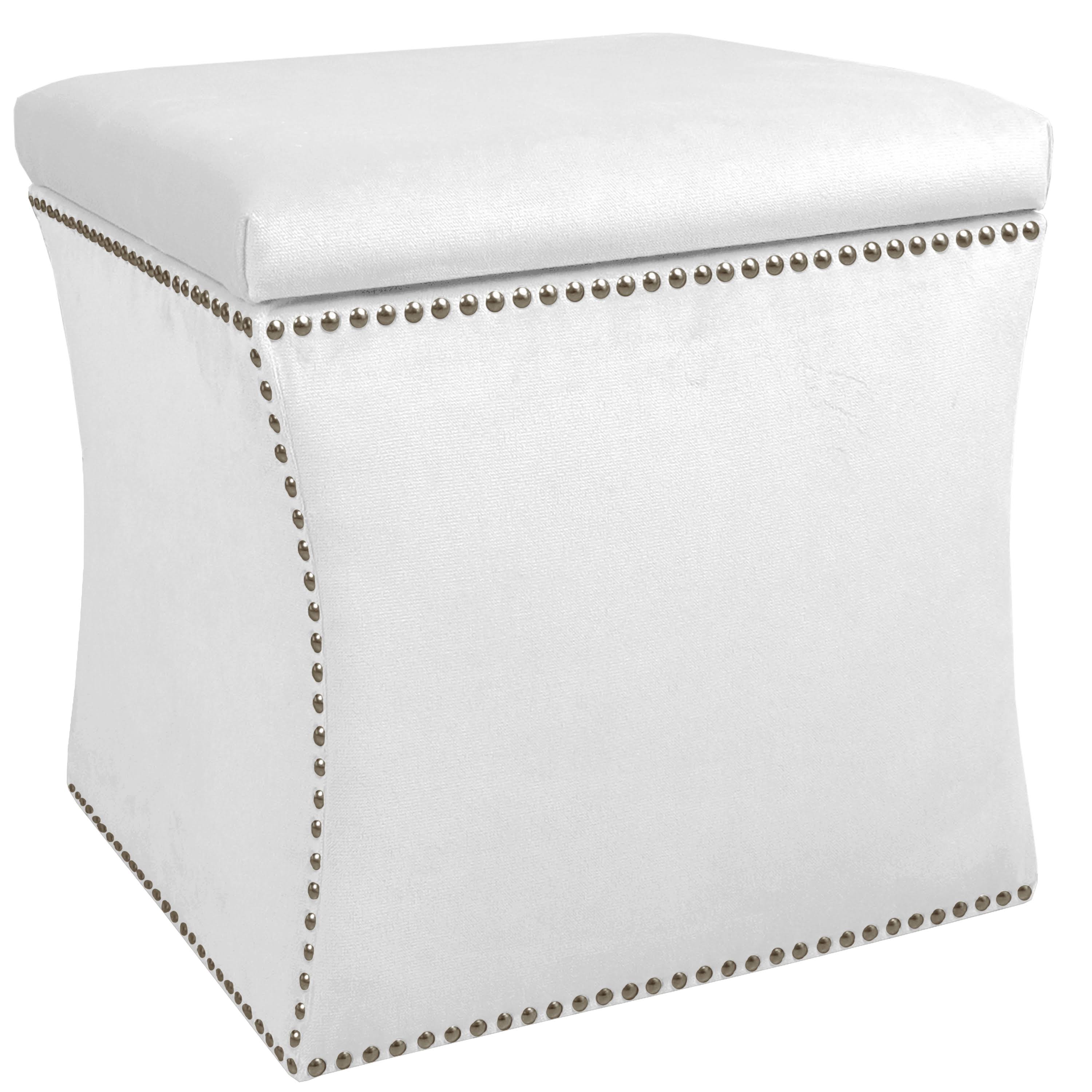 Purple Velvet Storage Ottoman L3467