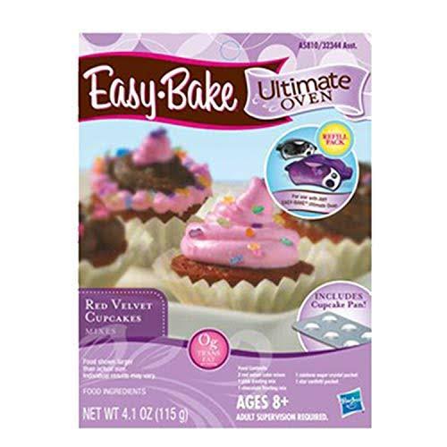 Easy Bake Oven Star Edition with Chocolate Chip and Pink Sugar Refill, Red Velvet Cupcakes Refill, Party Pretzel Refill Y37648