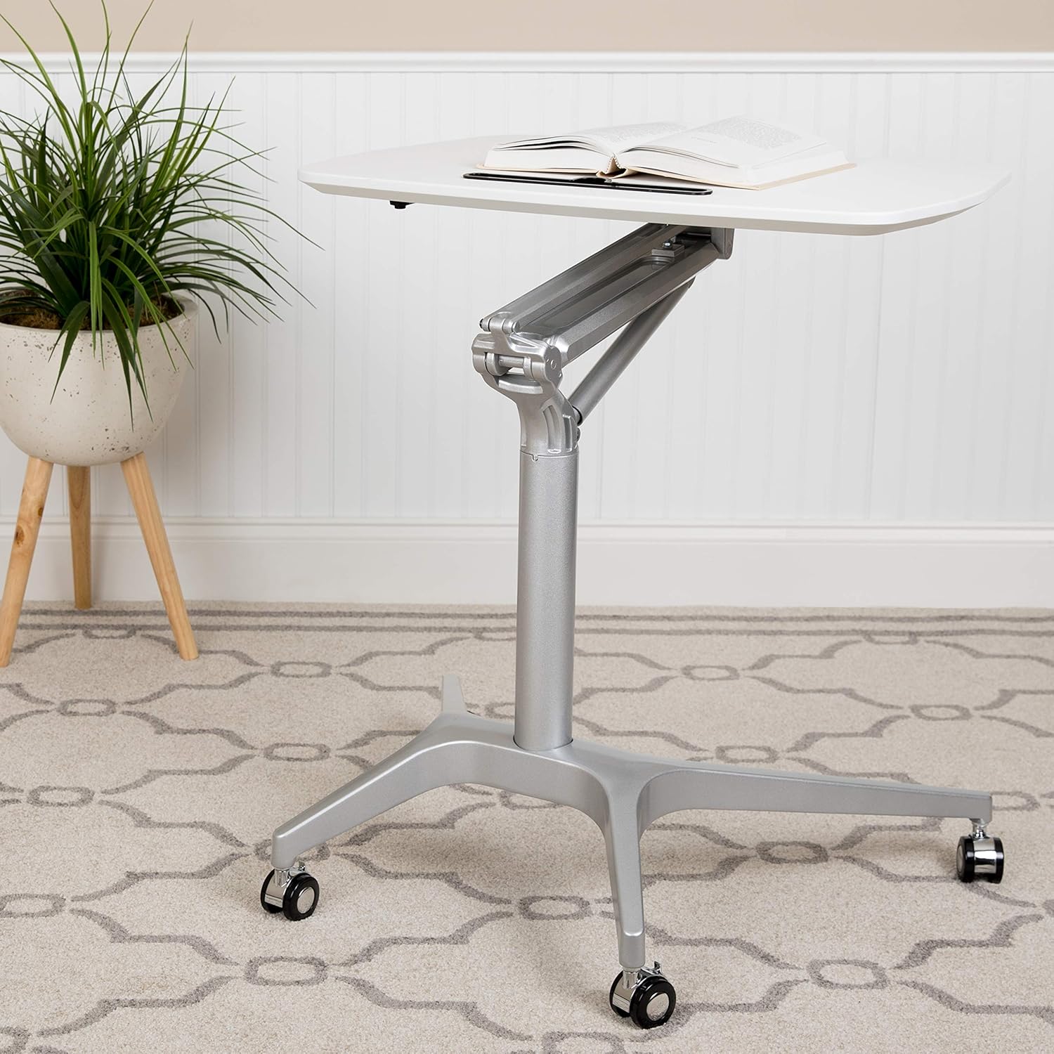 Black Mobile Ergonomic Desk with Adjustable Height E519377