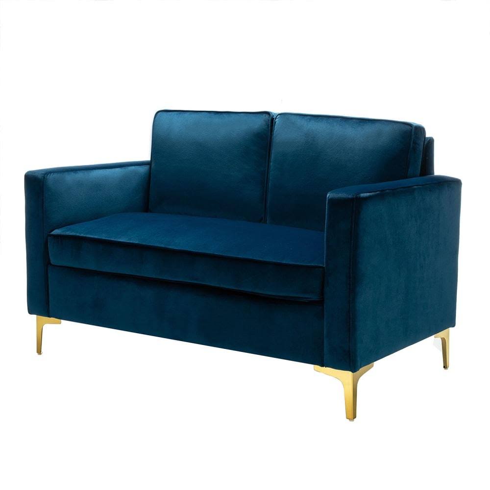 Pink Velvet Loveseats with Golden Base Z506