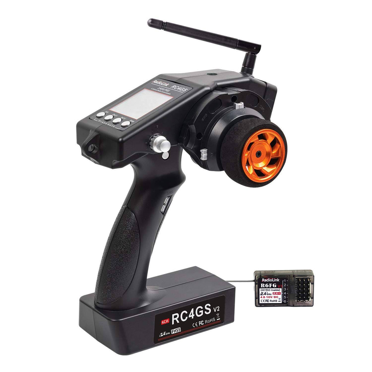 2.4G 4 Channels RC Transmitter and Gyro Receiver Radio Controller R79204