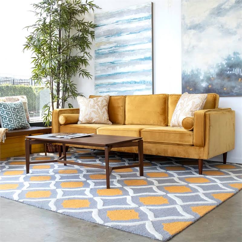 Gold Velvet Sofa I783