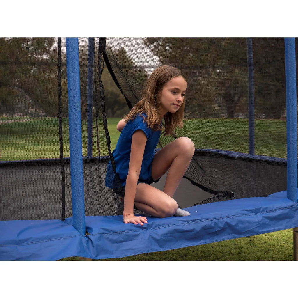 Blue Rectangular Trampoline with Safety Net Siding V320