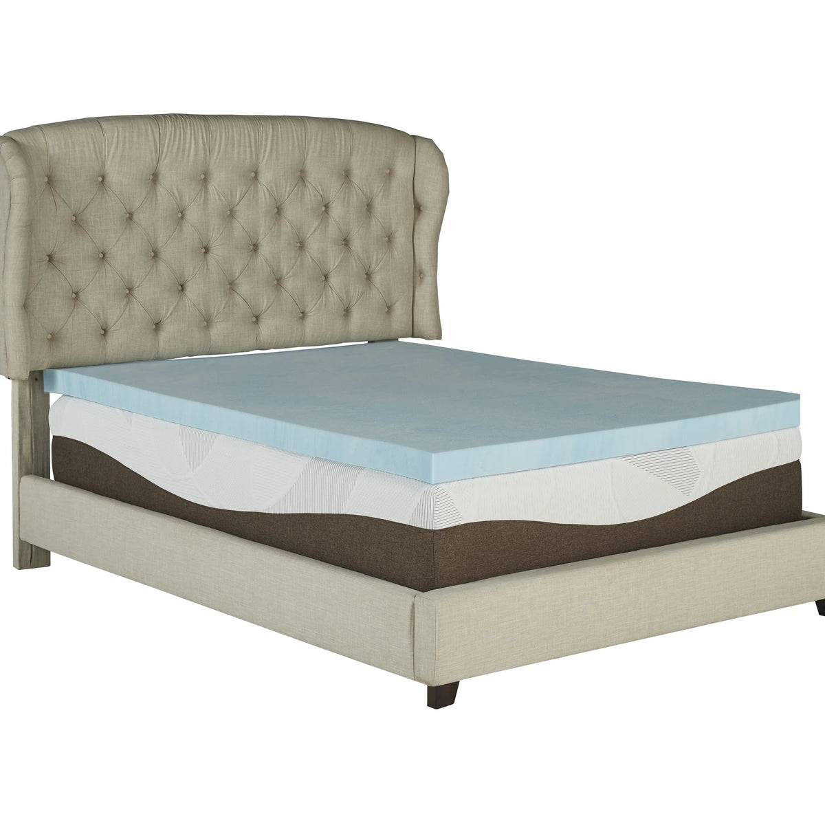 Twin 3" Gel Memory Foam Flat Topper D350