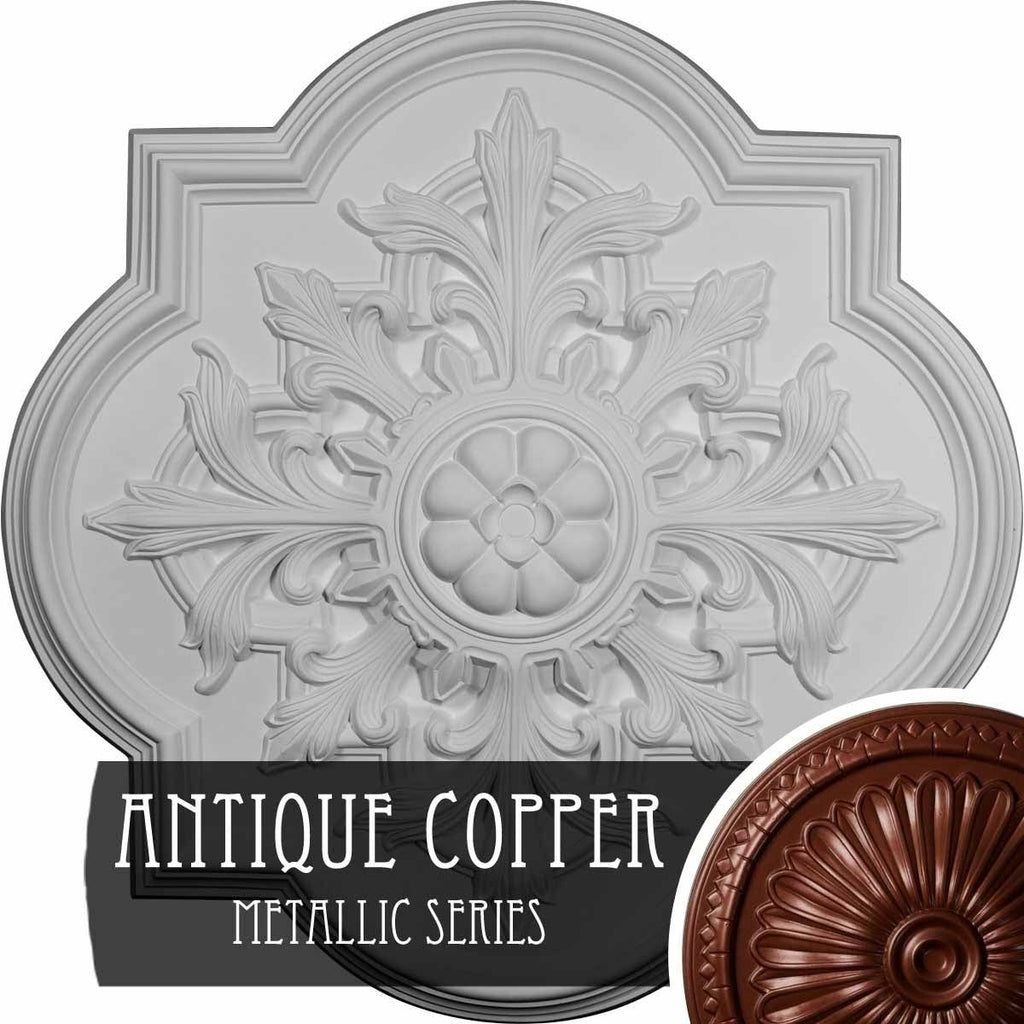 Bonetti Ceiling Medallion, Hand-Painted Bronze H618