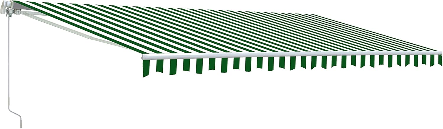 Red/White Stripe Retractable Motorized Patio Awning, 20' x 10' M140