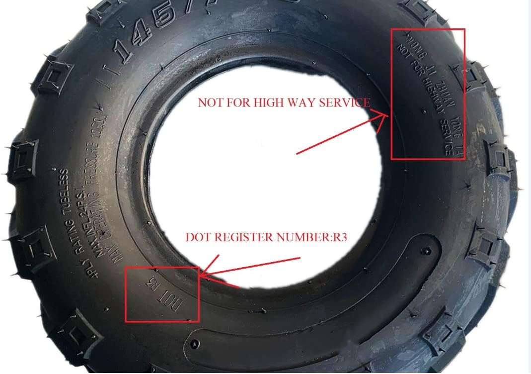 Set of 2 25x10-12 ATV UTV Tires All-Terrain 6 Ply Tubeless F1305