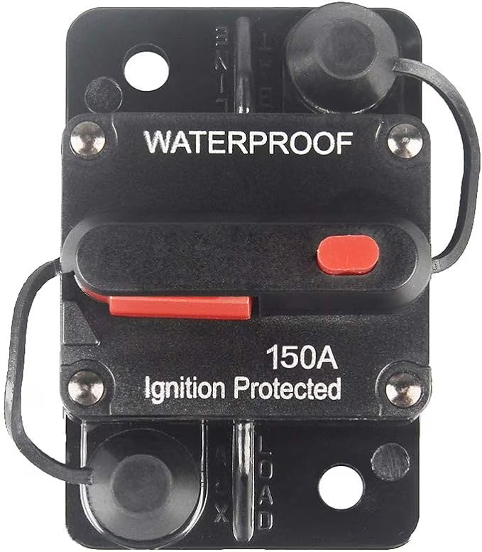 150 Amp Circuit Breaker with Manual Reset 12V-36V DC Waterproof Surface Mount J661