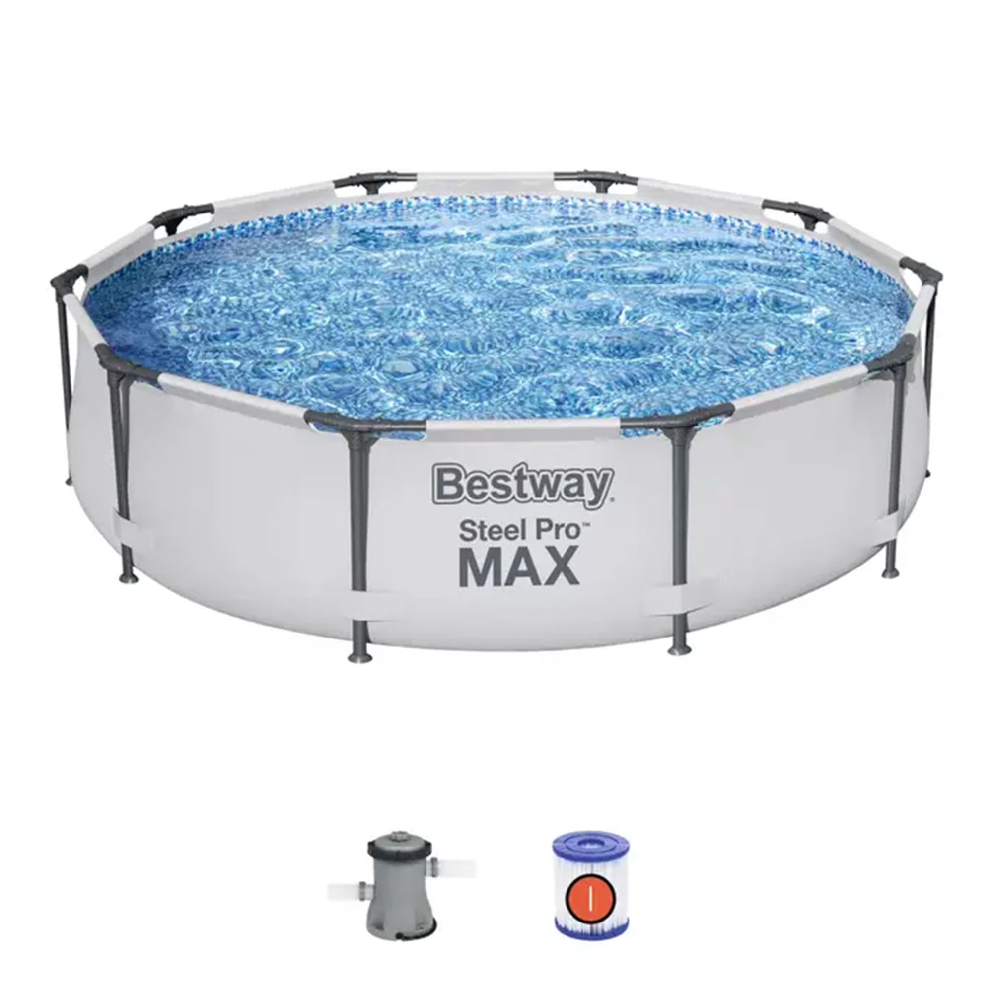 10'x30" Above Ground Metal Frame Swimming Pool with Pump J112