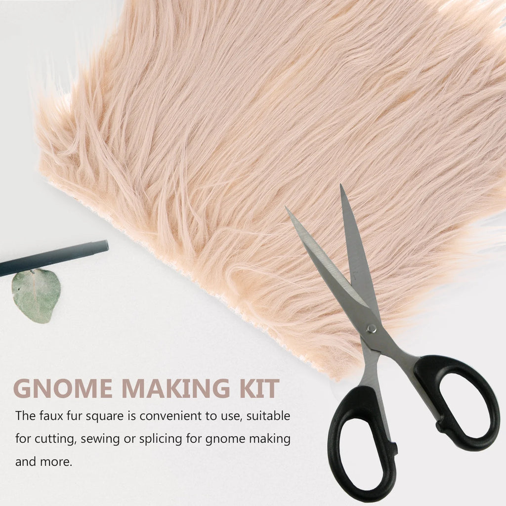 4 Sets DIY Gnome Doll Making Supplies with Faux Fur Fabric and Wooden Balls E222