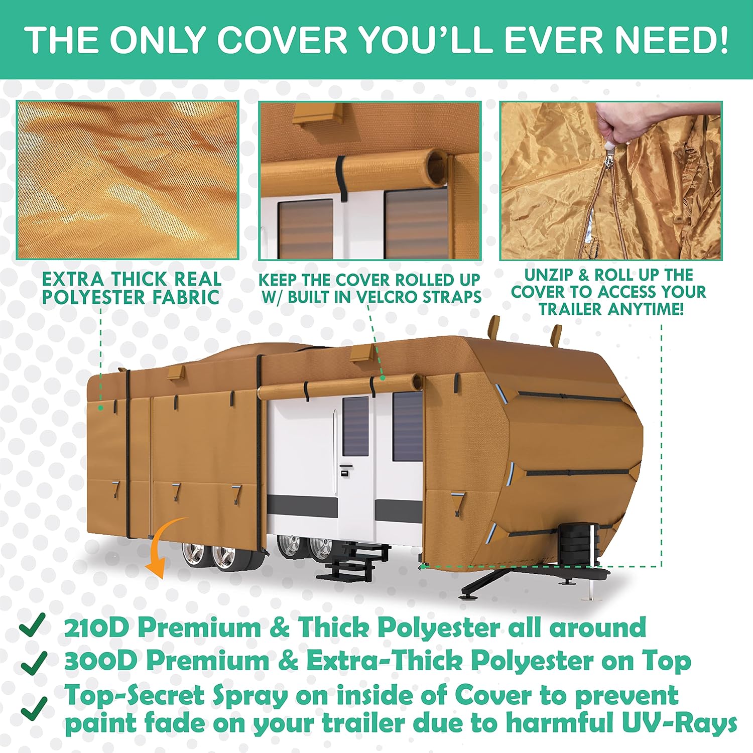 RV Trailer Covers with Storage Bag M7883