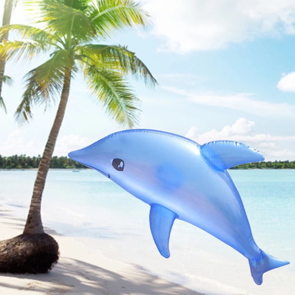 3pcs Inflatable Dolphin Bath Time Swimming Pool Beach Toy (Blue) A703259