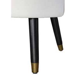 White Faux Leather Ottoman Stool I64340