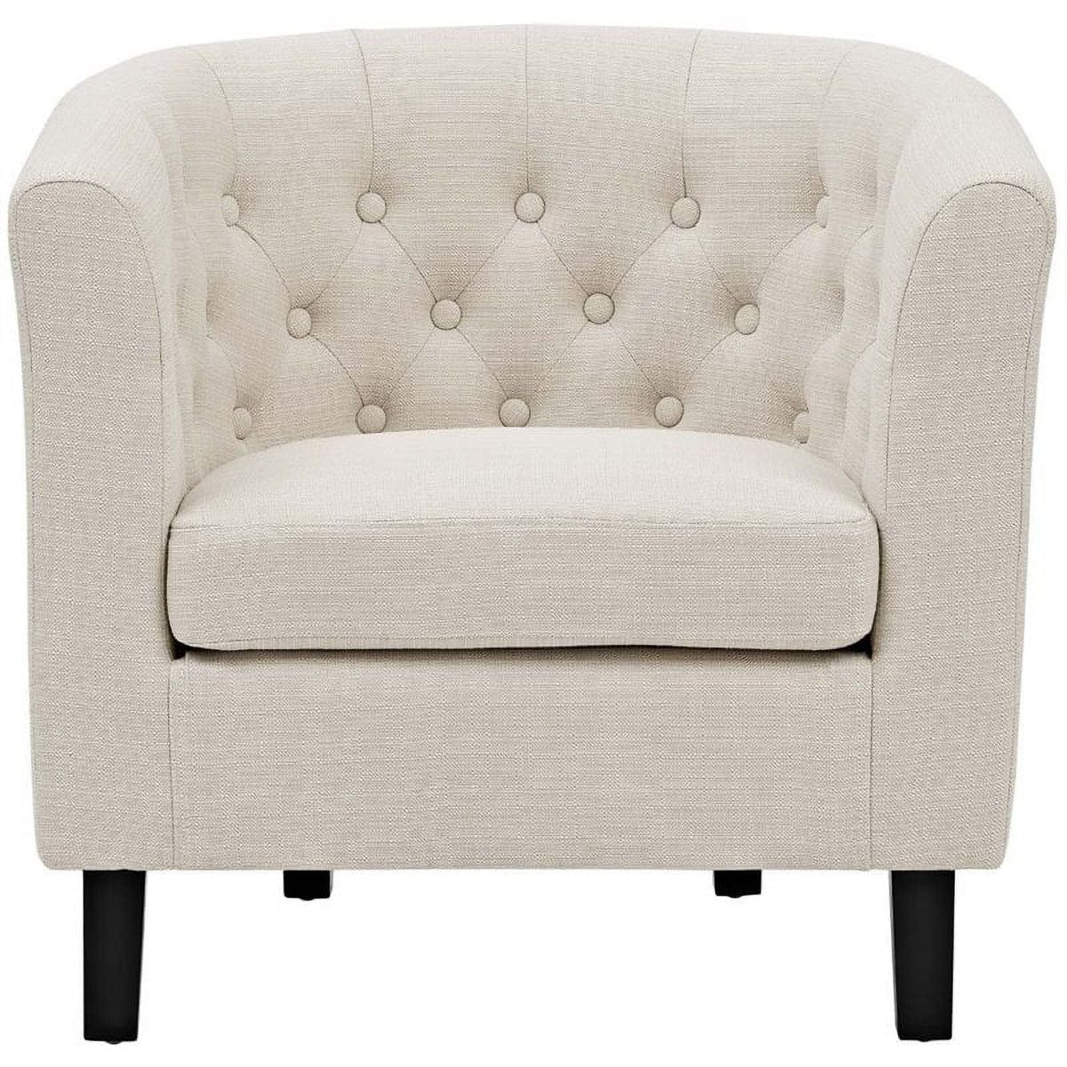 Beige 2 Piece Tufted Polyester Fabric Arm Chair Set V9831