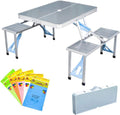 Aluminum Alloy Folding Picnic Table with 4 Seats W878875