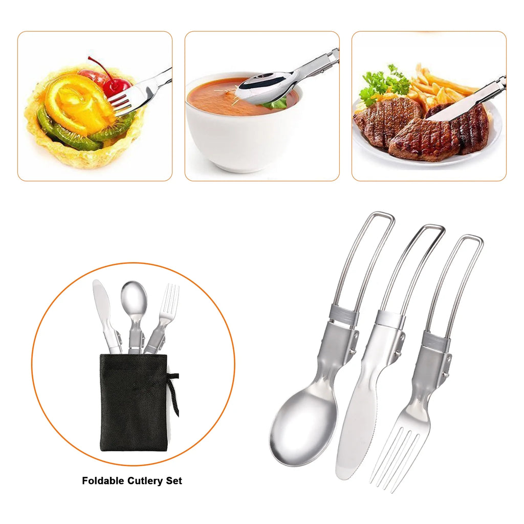 Camping Cookware Mess Kit with Non-stick Aluminum Camping Pot X95924
