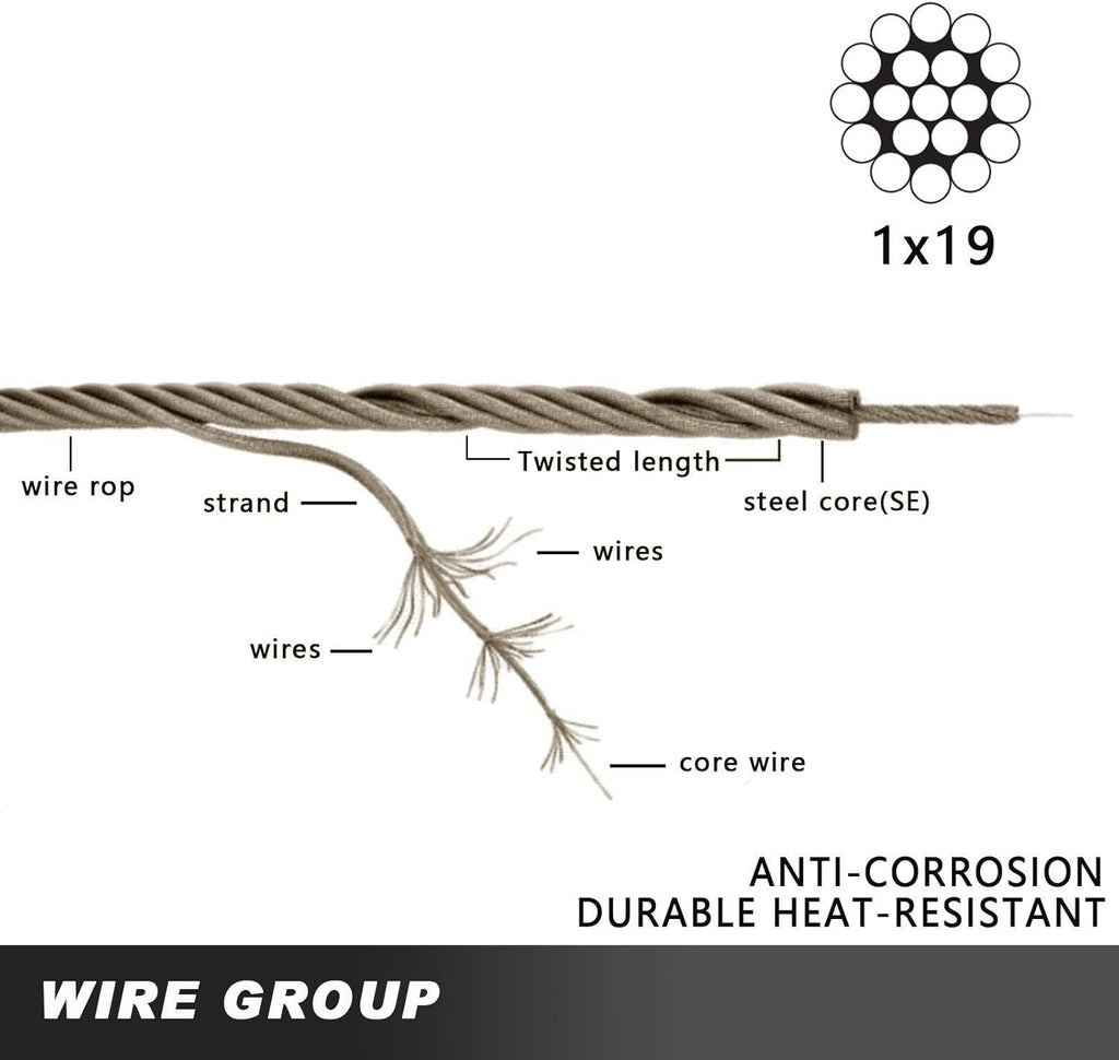 304 Stainless Steel Cable Railing 3/16” x 500Ft Wire Rope U9264
