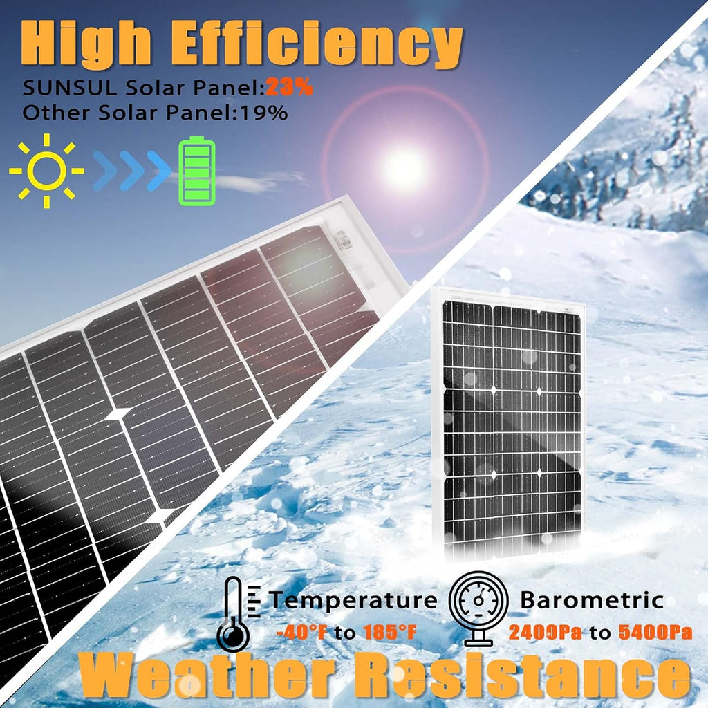 50 Watt 12 Volt Monocrystalline Solar Panel Kit with 30A PWM Charge Controller C60551