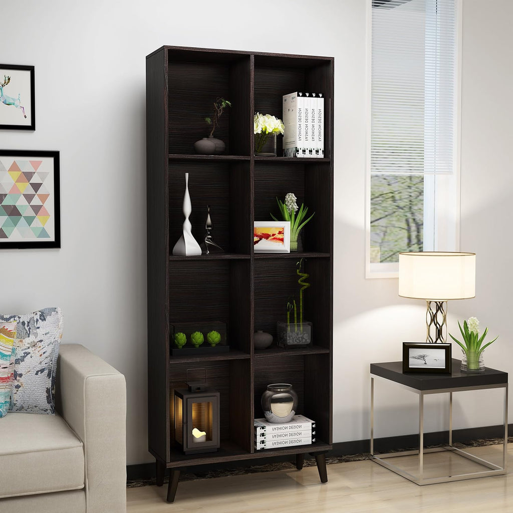 Walnut Finish Faux Wood Bookcase Y22568
