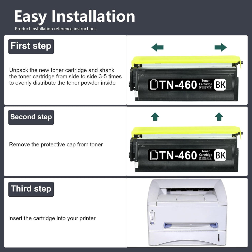 2 Pack Black Toner Cartridge for Brother Printers O571078