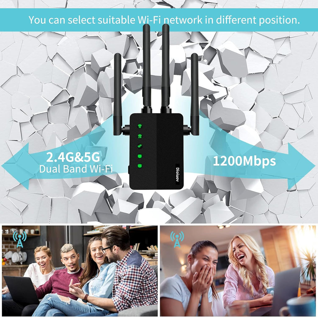 WiFi Extender 1200 Mbps Dual-Band Wireless Signal Booster Pack of 2 X778