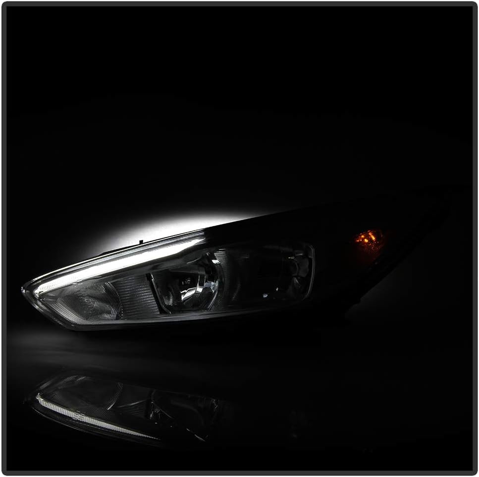 Halogen Chrome Housing LED DRL Headlight Headlamp Assembly D3740